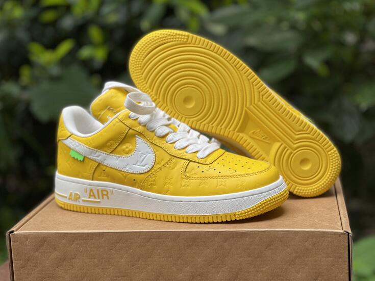 Men's Air Force 1 Top Quality Yellow/White Shoes 058
